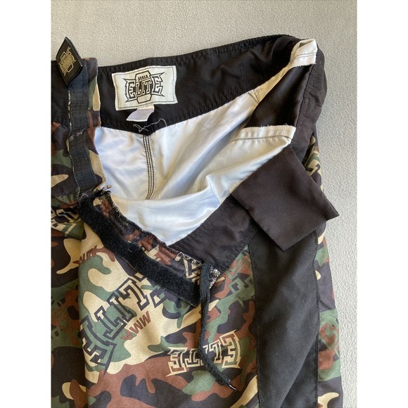 MMA Elite Black Camo Shorts Sz 2XL XXL Hook and Loop Drawstring Boxing Fighting - Picture 6 of 13